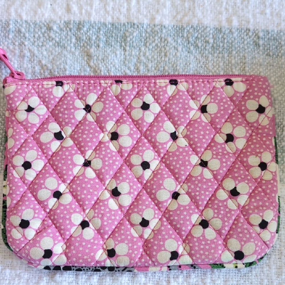 Vera Bradley Pink and Green Quilted Pouch 3pc Set - Picture 6 of 11